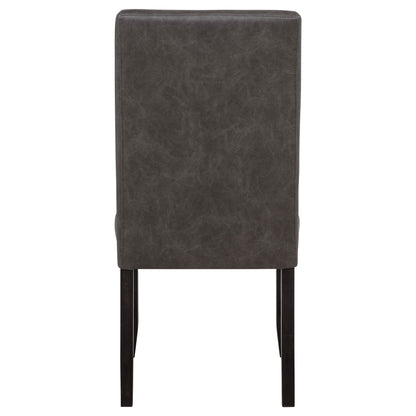 Averill Faux Leatherette Upholstered Dining Side Chair Dark Grey (Set of 2)