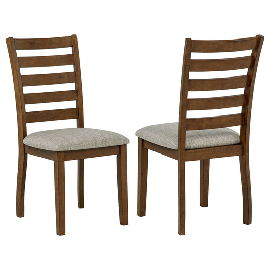 Atwood Wood Dining Side Chair Upholstered Seat Warm Brown - The Sleep Loft - Online Mattress Showroom NYC