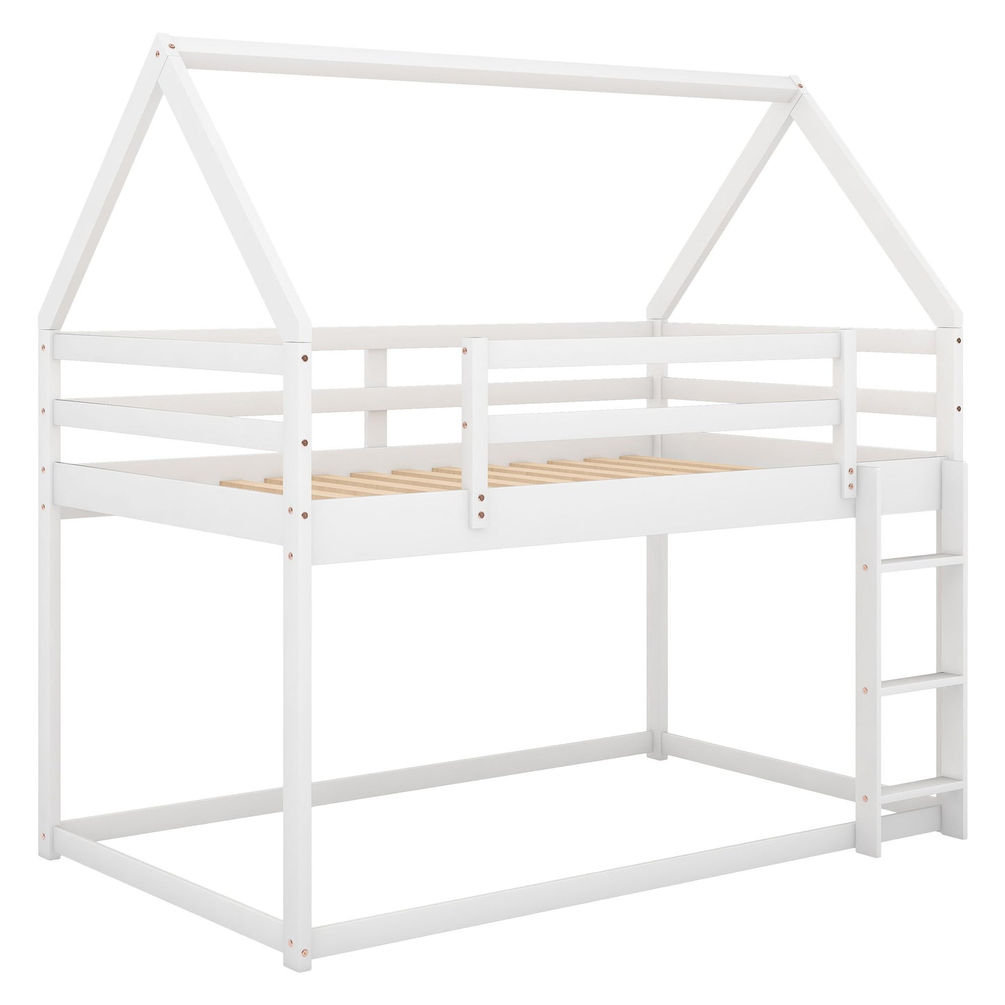 Low Bunk Bed With House Shaped Frame And Ladder - The Sleep Loft - Online Mattress Showroom NYC
