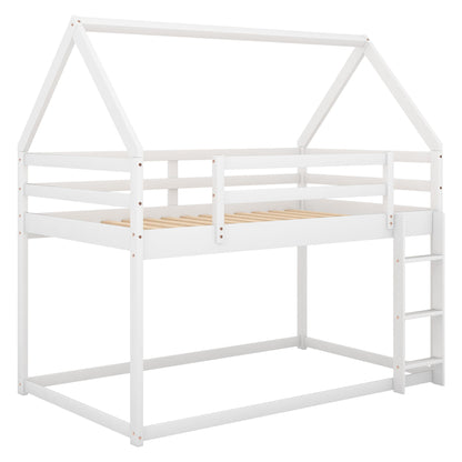 Low Bunk Bed With House Shaped Frame And Ladder - The Sleep Loft - Online Mattress Showroom NYC