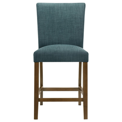 Paxton 5-piece Round Glass Top Counter Height Dining Set Teal Blue
