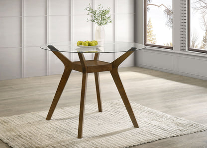Paxton Round 48-inch Glass Top Counter Height Dining Table Brown