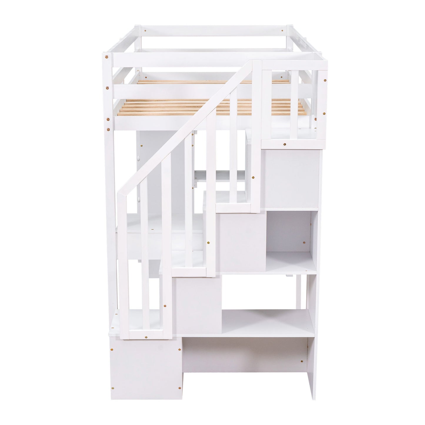 Loft Bed With Storage Drawers, Desk And Stairs With Shelves - The Sleep Loft - Online Mattress Showroom NYC