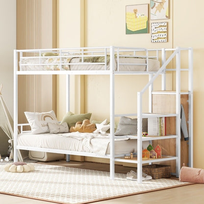 Bunk Bed With Lateral Storage Ladder And Wardrobe - The Sleep Loft - Online Mattress Showroom NYC