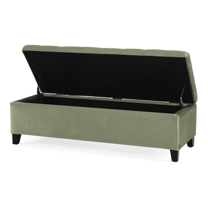Wendover - Elegant Tufted Storage Bench With Lift-Up Top And Birch Wood Legs - The Sleep Loft - Online Mattress Showroom NYC