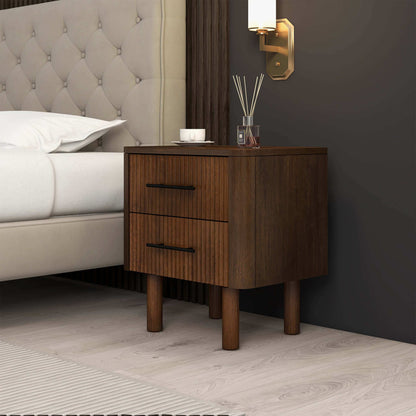 Logan - Nightsd Bed Side Tables With 2 Drawers - Brown - The Sleep Loft - Online Mattress Showroom NYC