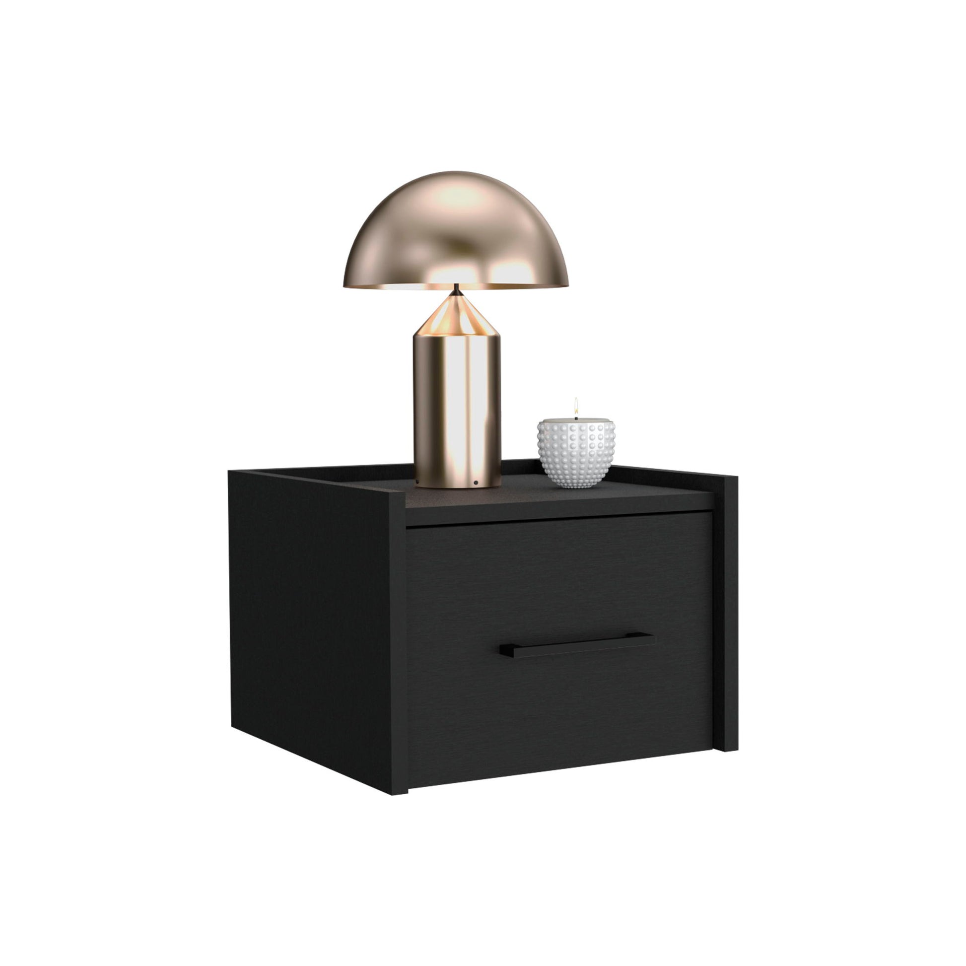 Floating Nightstand, Space Saving Design With Handy Drawer And Surface - Black - The Sleep Loft - Online Mattress Showroom NYC