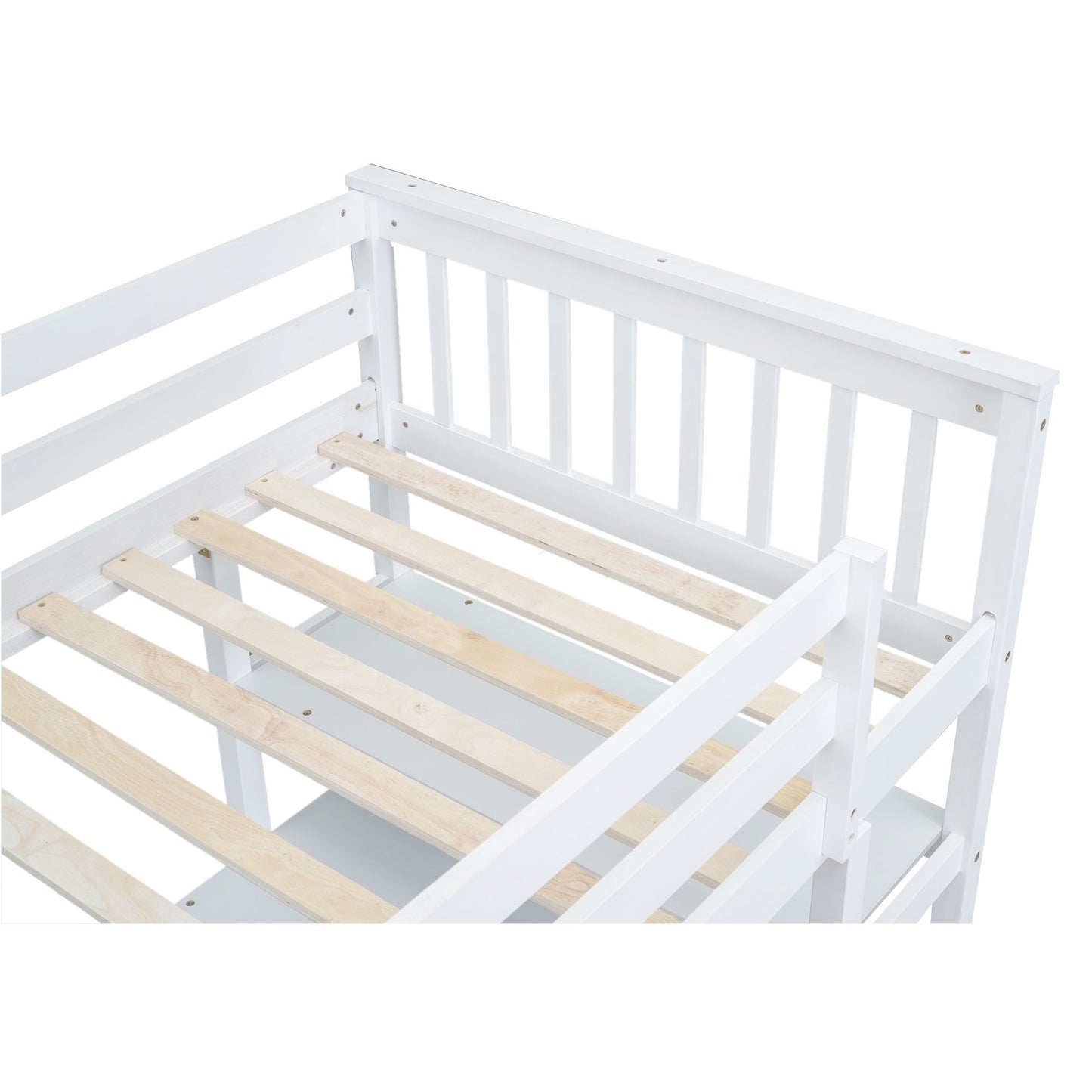 Loft Bed With Storage Shelves And Under Bed Desk - The Sleep Loft - Online Mattress Showroom NYC
