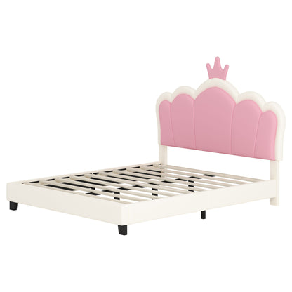 Upholstered Princess Platform Bed With Crown Headboard - The Sleep Loft - Online Mattress Showroom NYC
