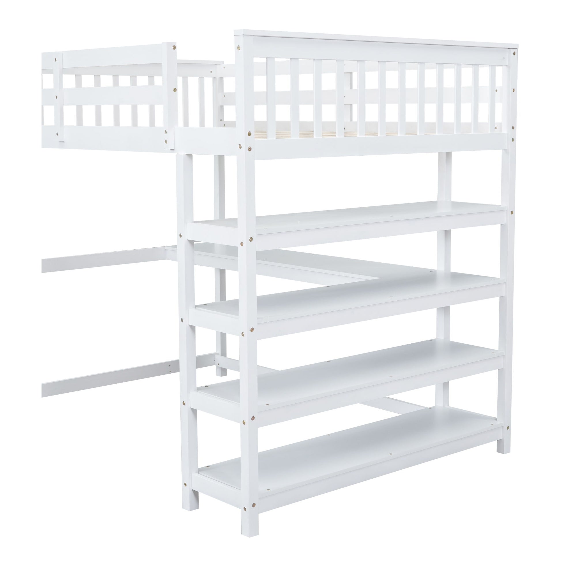 Loft Bed With Storage Shelves And Under Bed Desk - The Sleep Loft - Online Mattress Showroom NYC