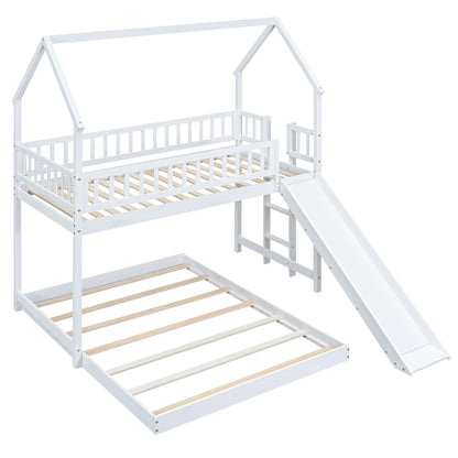 House Bunk Bed With Slide And Built In Ladder - The Sleep Loft - Online Mattress Showroom NYC