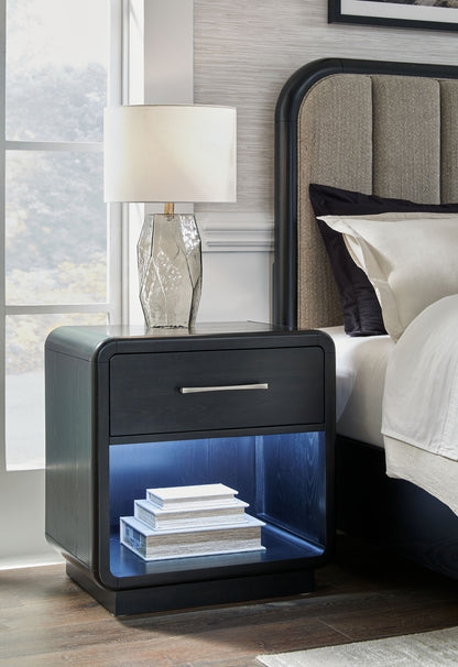 Rowanbeck - One Drawer Night Stand - Black - The Sleep Loft - Online Mattress Showroom NYC