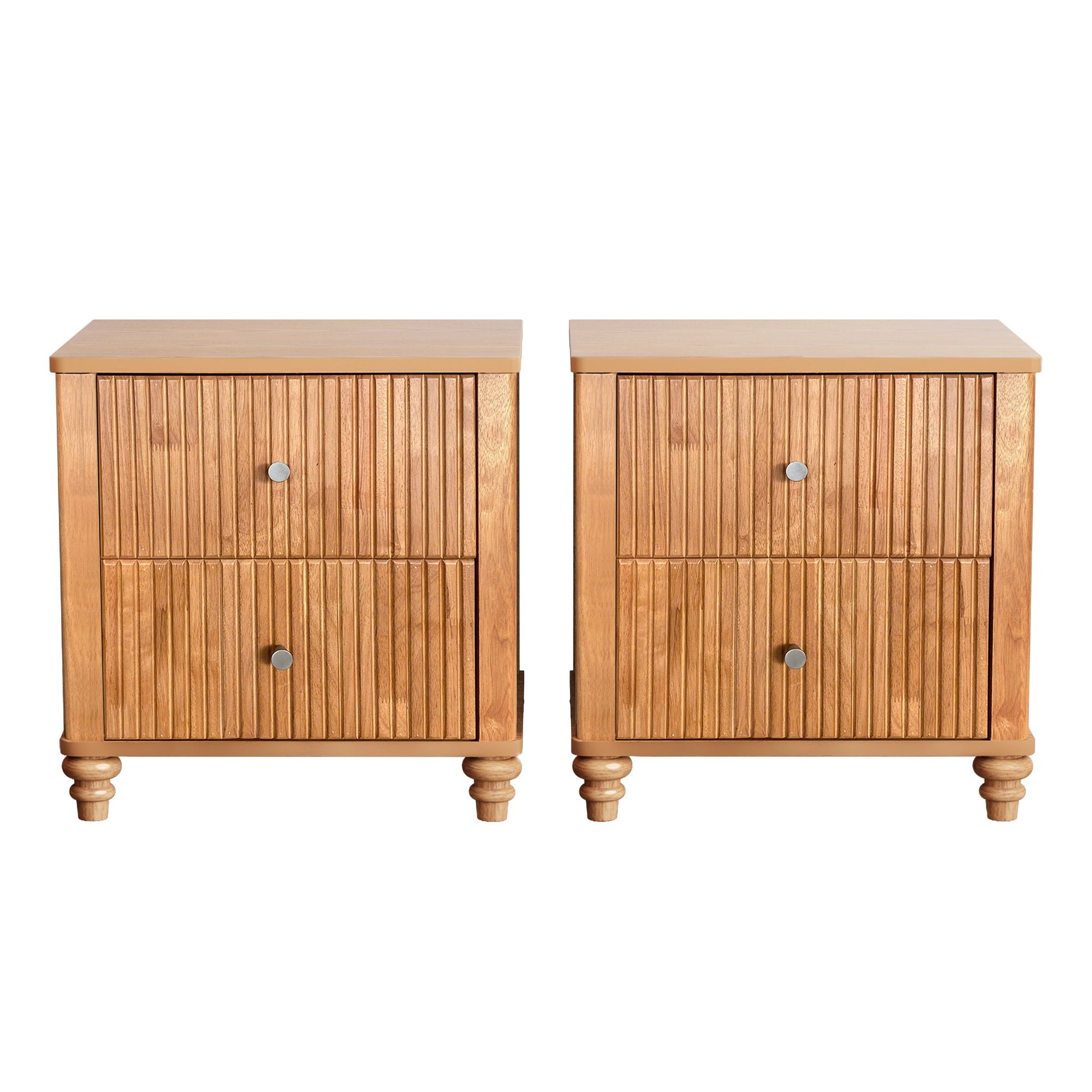 Modern Fluted Nightstand With 3 Drawers - The Sleep Loft - Online Mattress Showroom NYC
