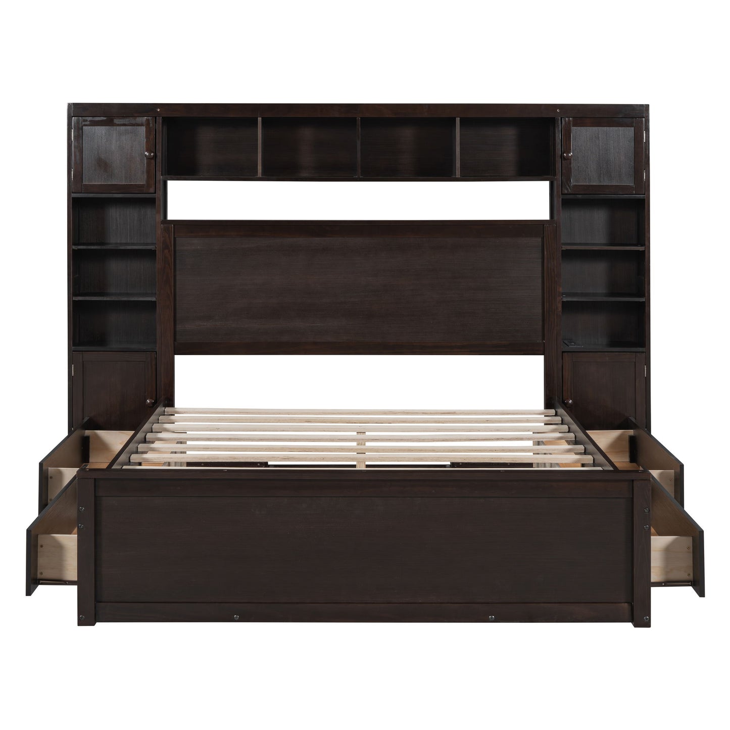 Bed With All In One Cabinet, Shelf And Sockets - The Sleep Loft - Online Mattress Showroom NYC