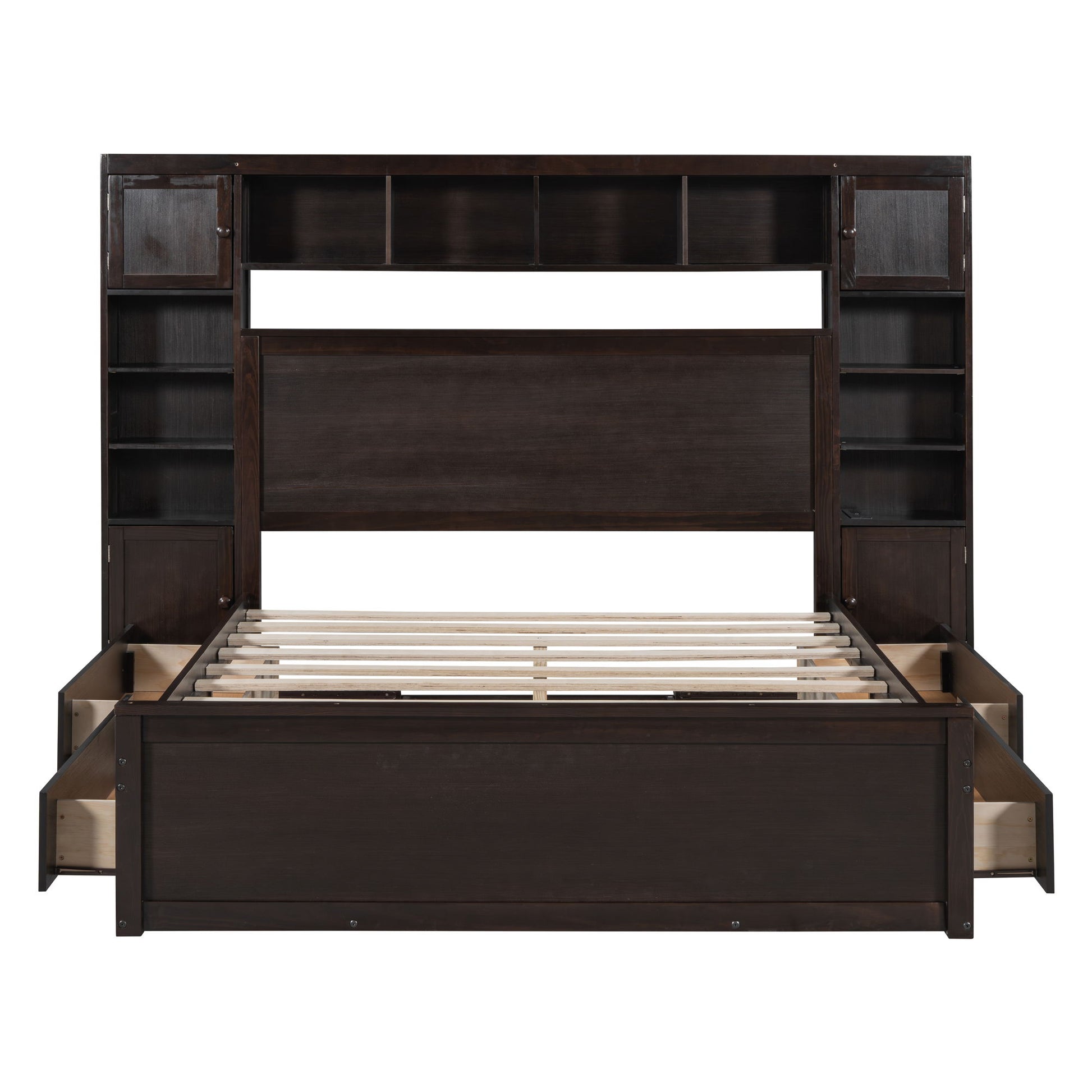 Bed With All In One Cabinet, Shelf And Sockets - The Sleep Loft - Online Mattress Showroom NYC