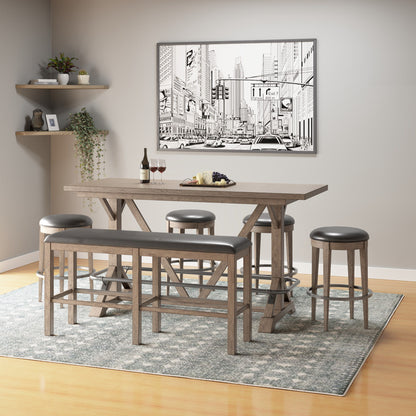 Bar Height Bench - Brown - The Sleep Loft - Online Mattress Showroom NYC