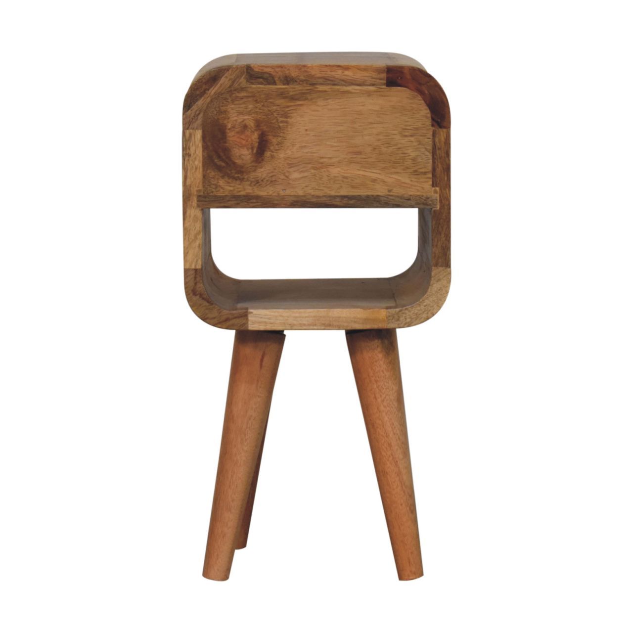 Mini California Curved Nightstand Wth Lower Slot - The Sleep Loft - Online Mattress Showroom NYC