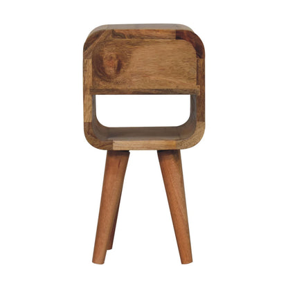 Mini California Curved Nightstand Wth Lower Slot - The Sleep Loft - Online Mattress Showroom NYC