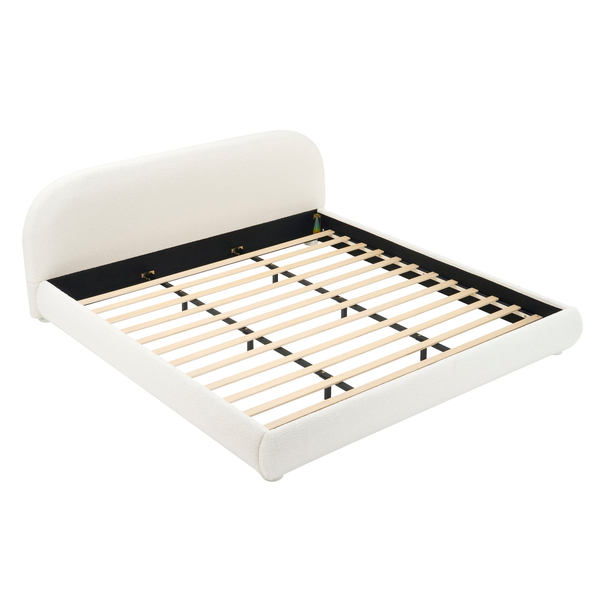 Upholstered Simple Modern Bedroom Bed With Curved Headboard - The Sleep Loft - Online Mattress Showroom NYC