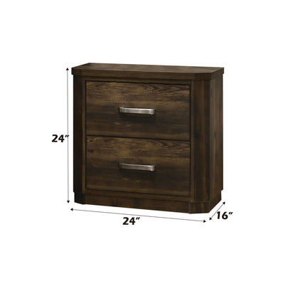 Elettra - Rustic Nightstand - Walnut - The Sleep Loft - Online Mattress Showroom NYC