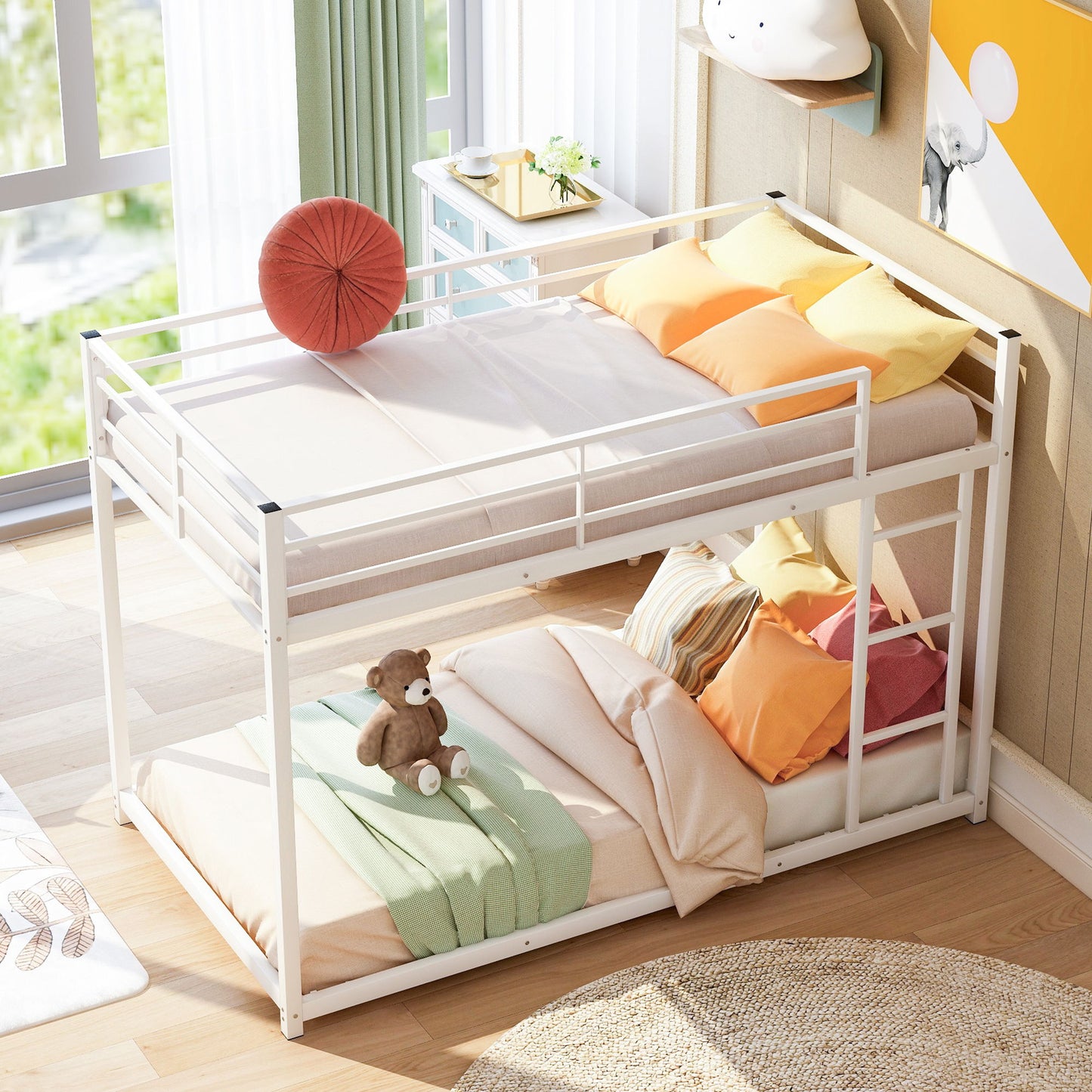 Metal Bunk Bed, Low Bunk Bed With Ladder - The Sleep Loft - Online Mattress Showroom NYC