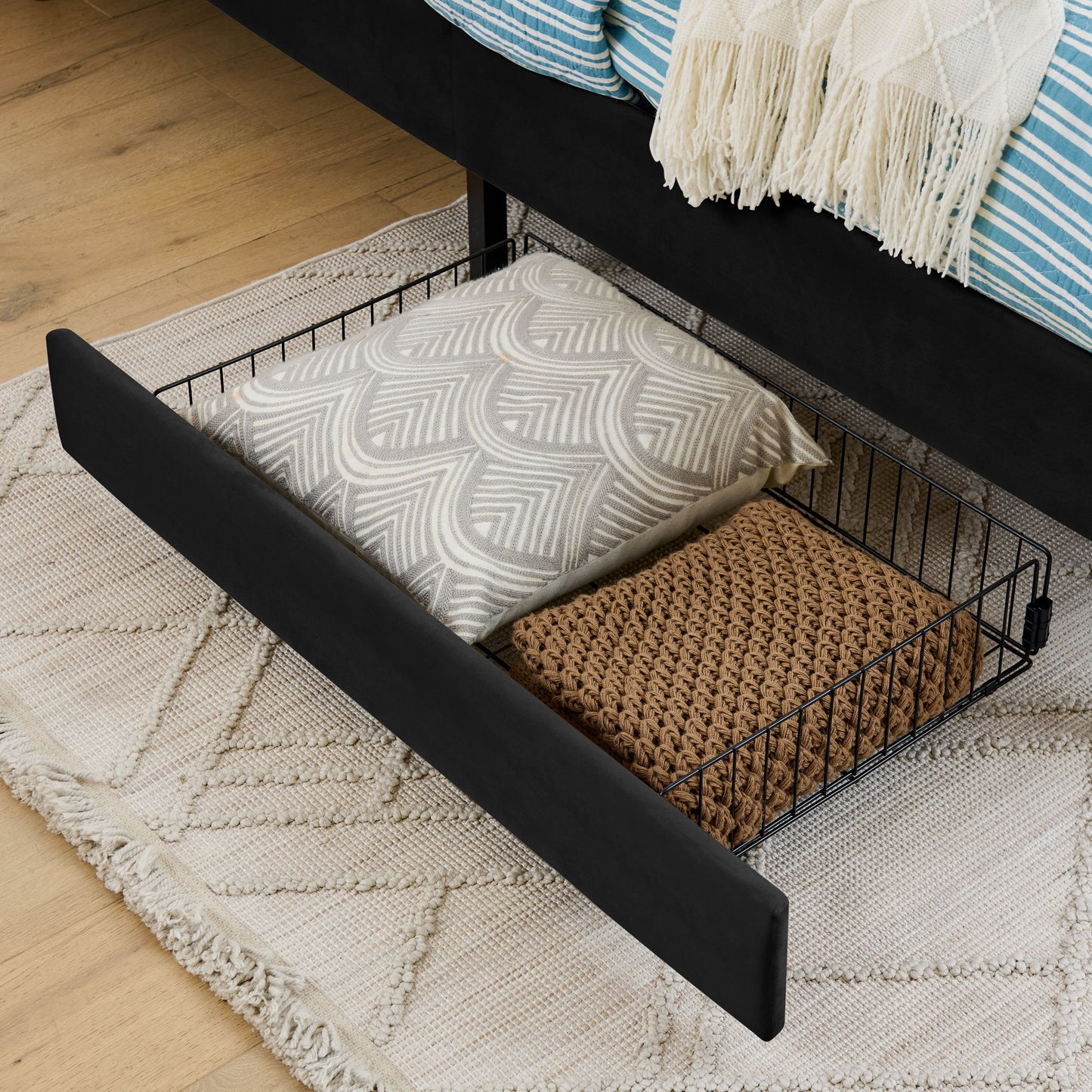 Upholstered Platform Bed Frame With 2 Storage Drawers And Adjustable Sofa Bed - The Sleep Loft - Online Mattress Showroom NYC