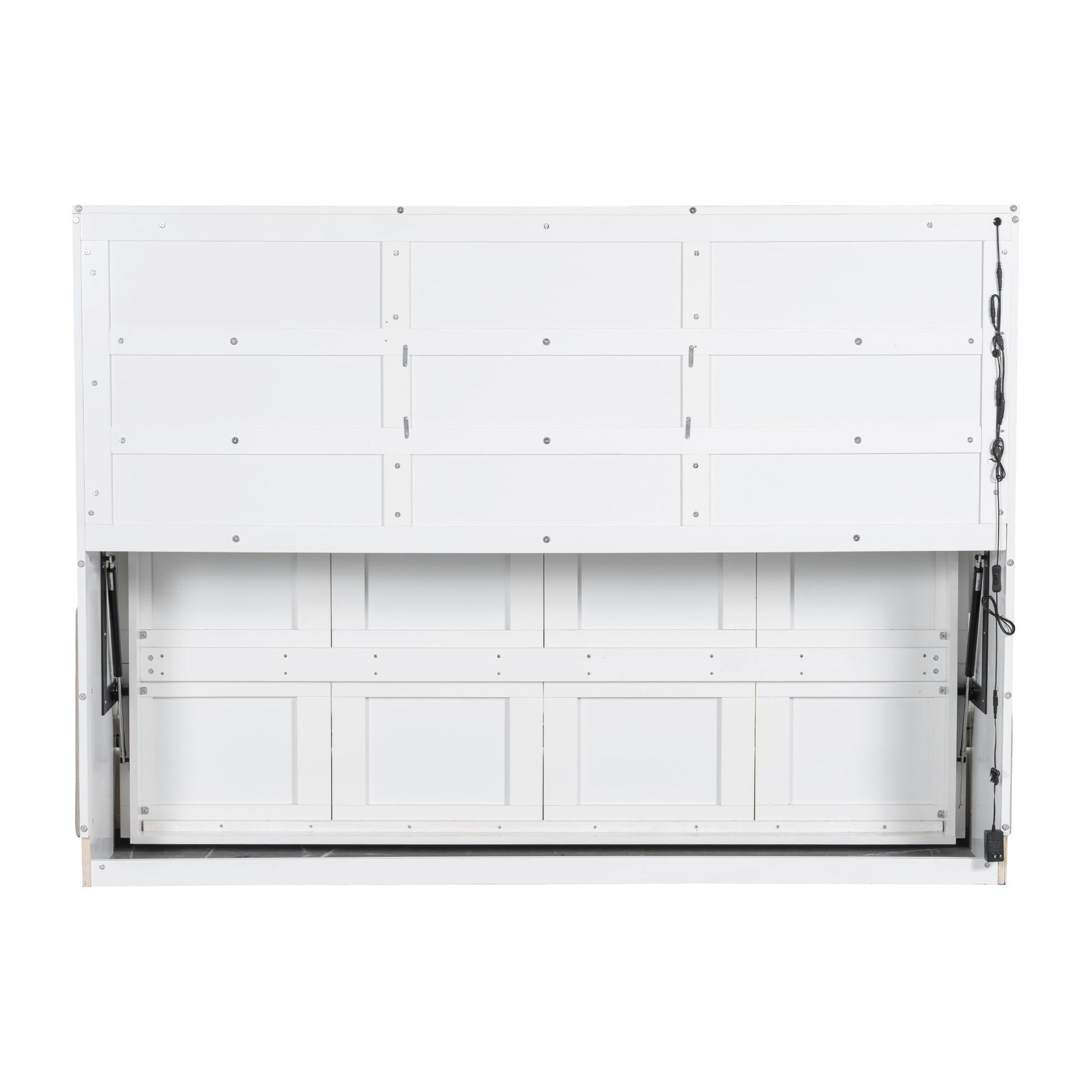 Murphy Cabinet Bed With Folding Sofa, Built In Storage Shelves And LED Light - The Sleep Loft - Online Mattress Showroom NYC