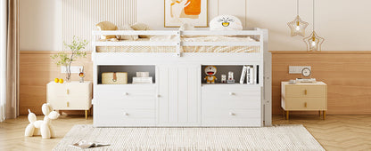 Loft Bed With 4 Drawers, Underneath Cabinet And Shelves - The Sleep Loft - Online Mattress Showroom NYC