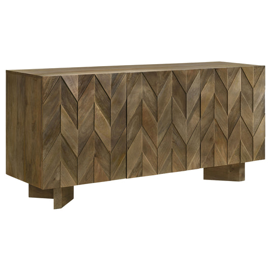 Tyler 3-door Solid Wood Sideboard Buffet Cabinet Mango Brown - The Sleep Loft - Online Mattress Showroom NYC