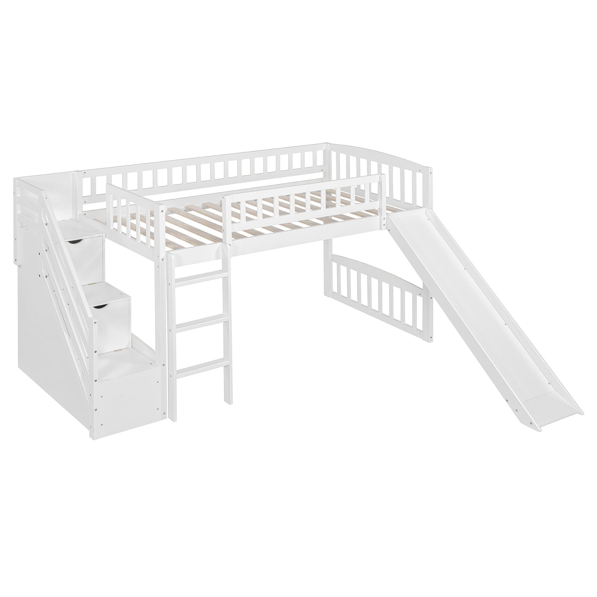 Loft Stairway Bed With 2 Drawers, Convertible Ladder And Slide - The Sleep Loft - Online Mattress Showroom NYC