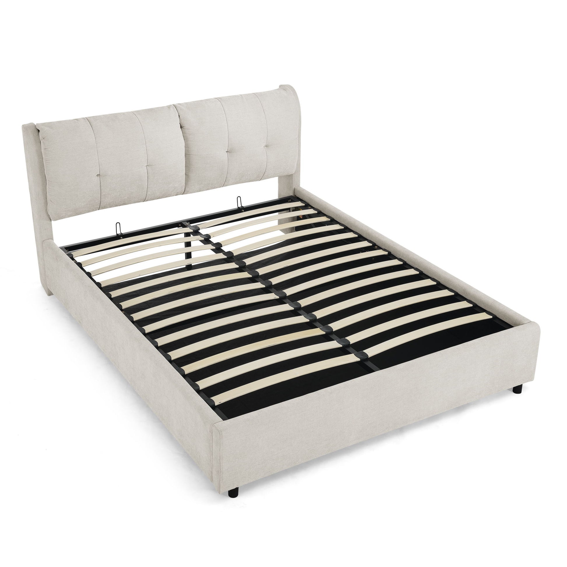 Storage Upholstered Hydraulic Platform Bed With Integrated Headboard - The Sleep Loft - Online Mattress Showroom NYC
