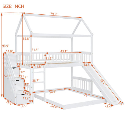 House Bunk Bed With Slide - The Sleep Loft - Online Mattress Showroom NYC