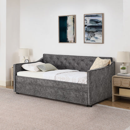 Daybed With Pop Up Trundle And USB Charging Armrest - The Sleep Loft - Online Mattress Showroom NYC