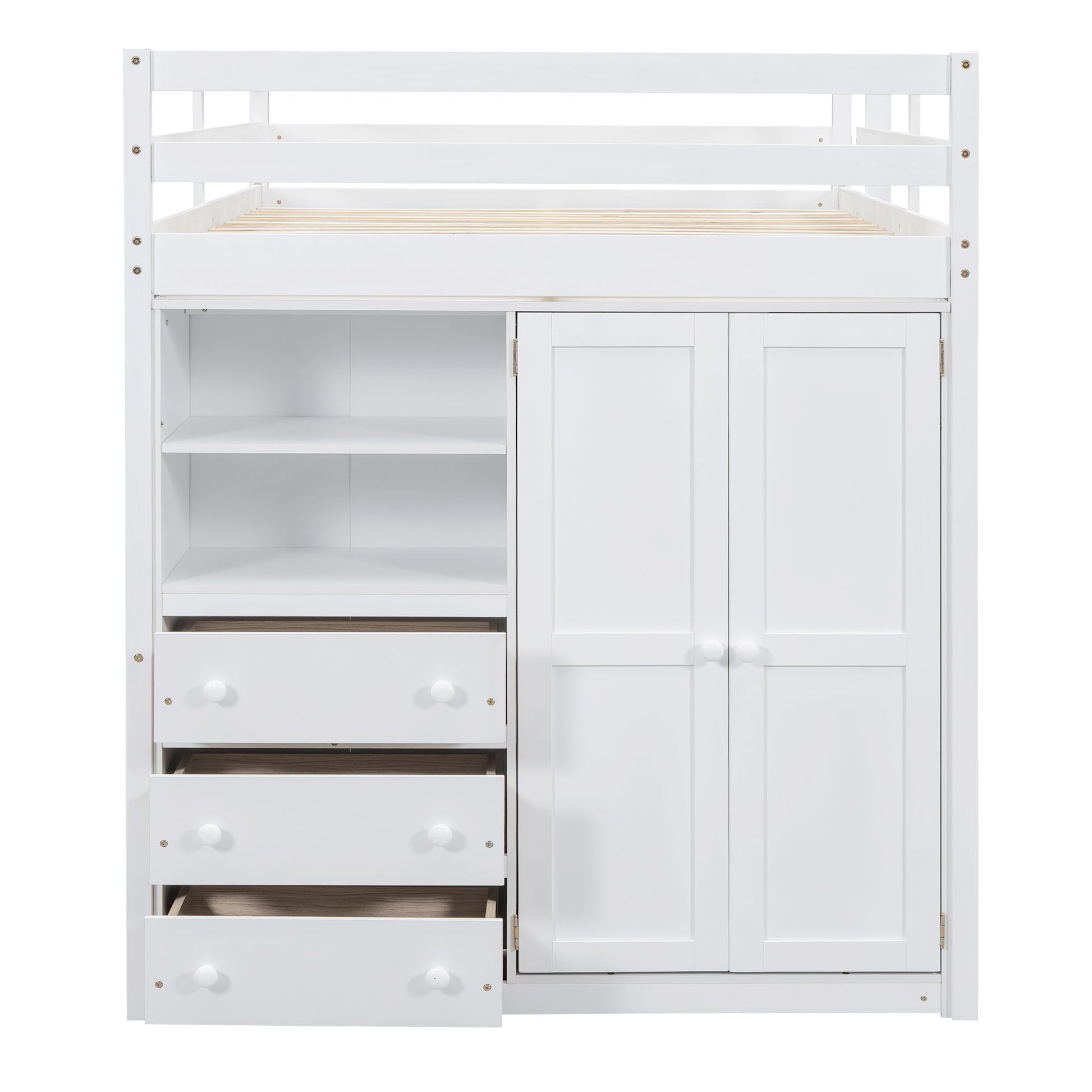 Loft Bed With Built In Wardrobe, Shelves And Drawers - The Sleep Loft - Online Mattress Showroom NYC