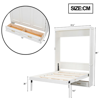 Full Size Murphy Bed With 2 Drawers - Beige - The Sleep Loft - Online Mattress Showroom NYC