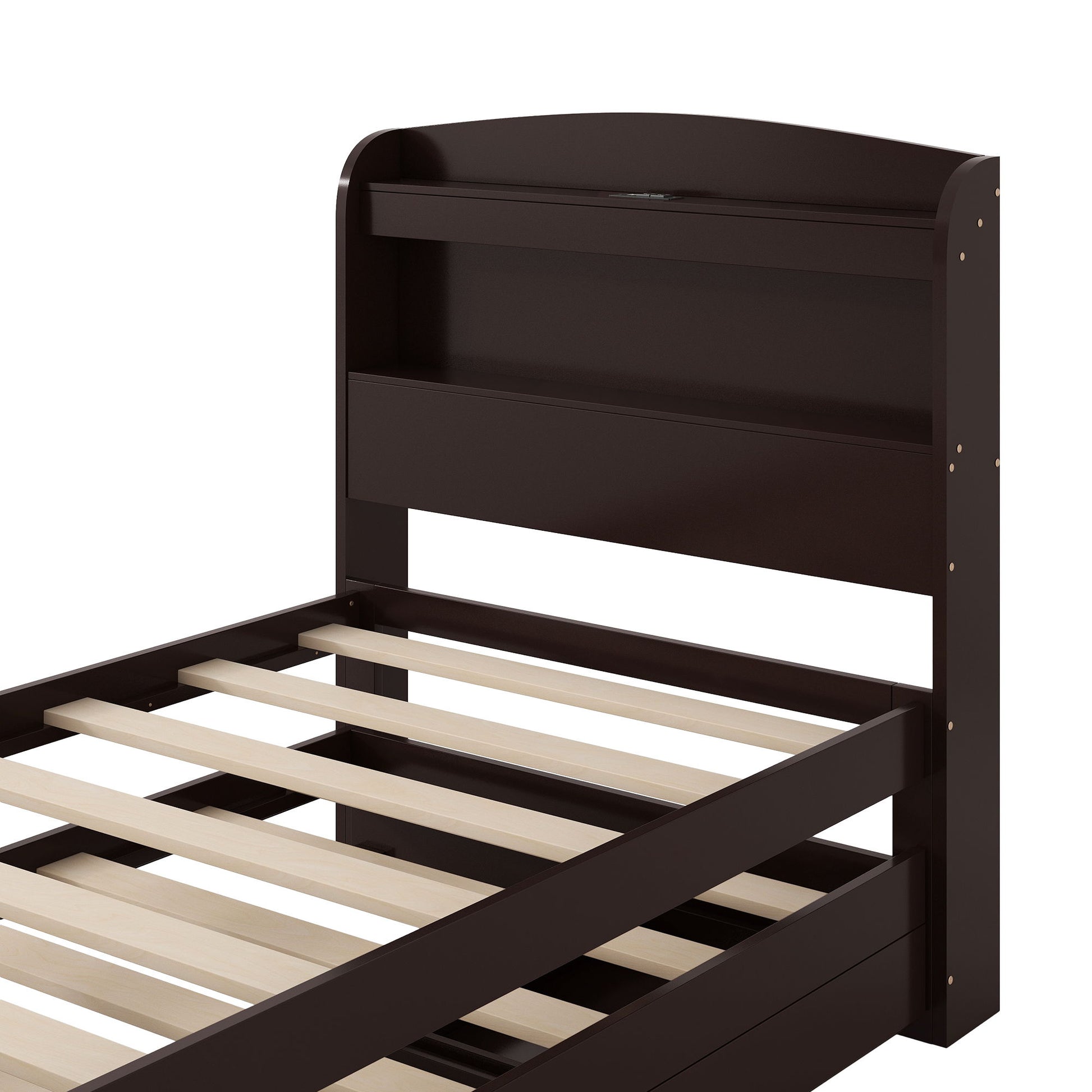 Platform Bed With LED Headboard, Charging Station, Trundle And 2 Drawers - The Sleep Loft - Online Mattress Showroom NYC