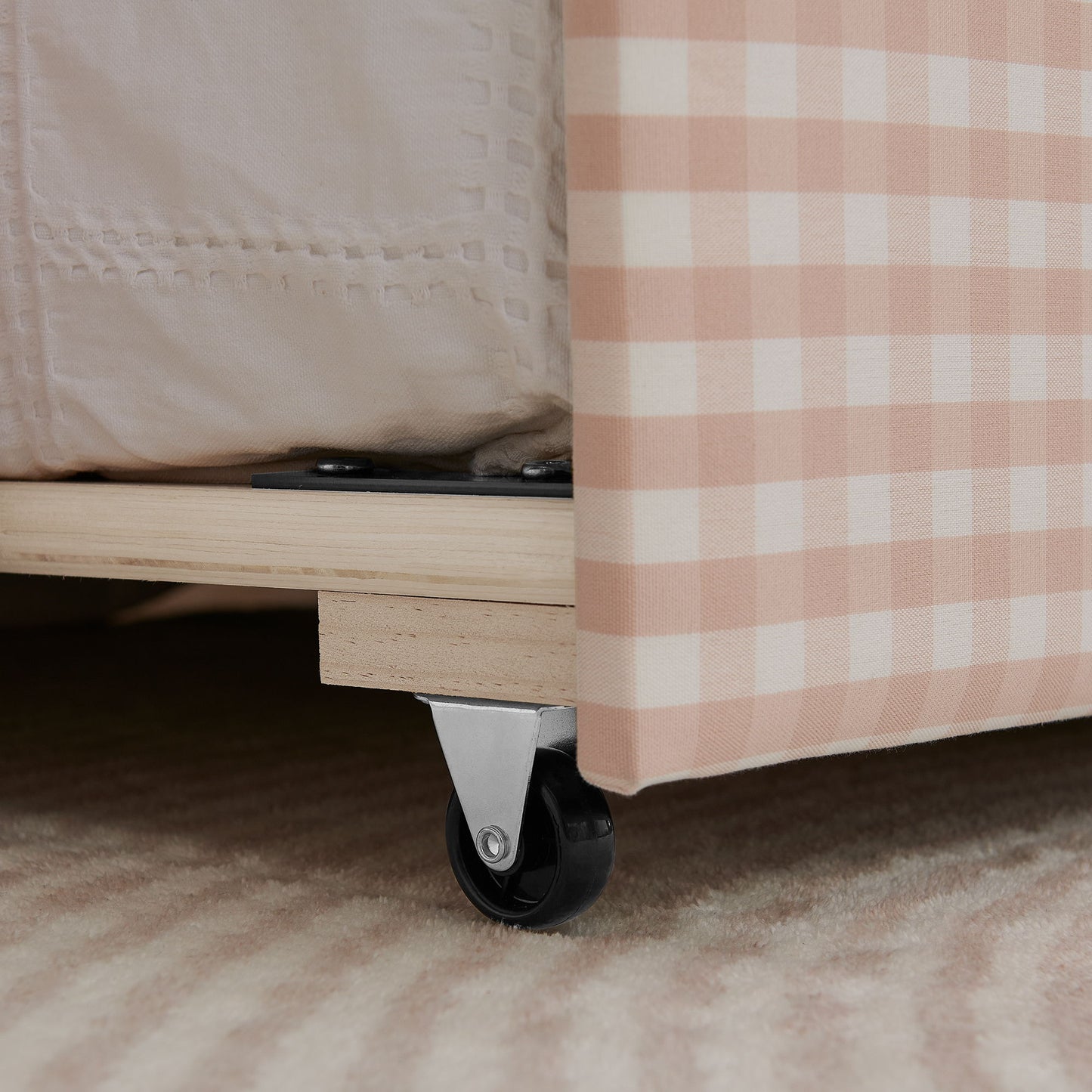 Gingham Daybed With USB Charging Port, Wave Shaped Design - The Sleep Loft - Online Mattress Showroom NYC