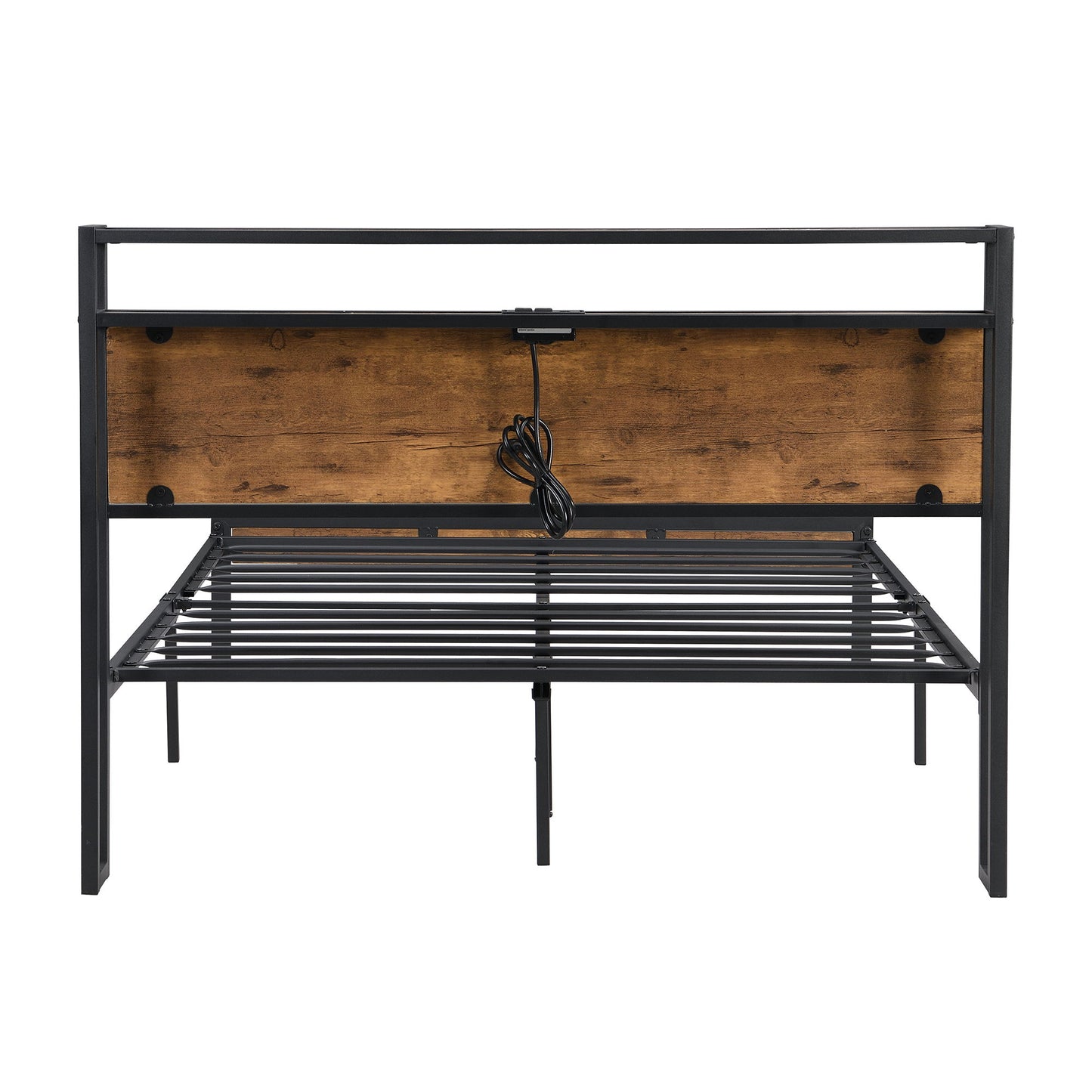 Platform Bed Frame With Wooden Headboard And Footboard, USB Liner - The Sleep Loft - Online Mattress Showroom NYC