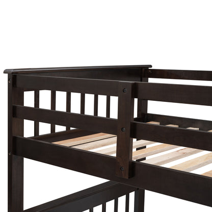Stairway Bunk Bed With Storage And Guard Rail For Bedroom - The Sleep Loft - Online Mattress Showroom NYC