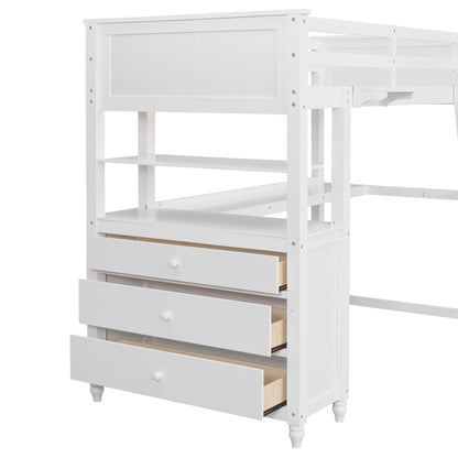 Loft Bed With Drawers With Desk And Shelves - The Sleep Loft - Online Mattress Showroom NYC