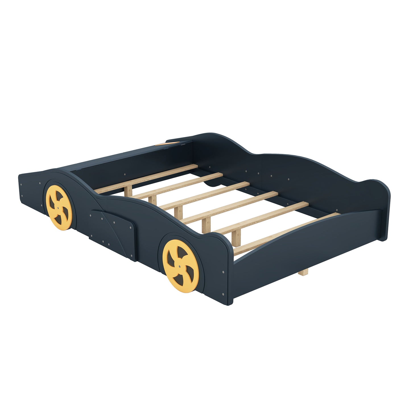 Race Car Shaped Platform Bed With Wheels And Storage - The Sleep Loft - Online Mattress Showroom NYC