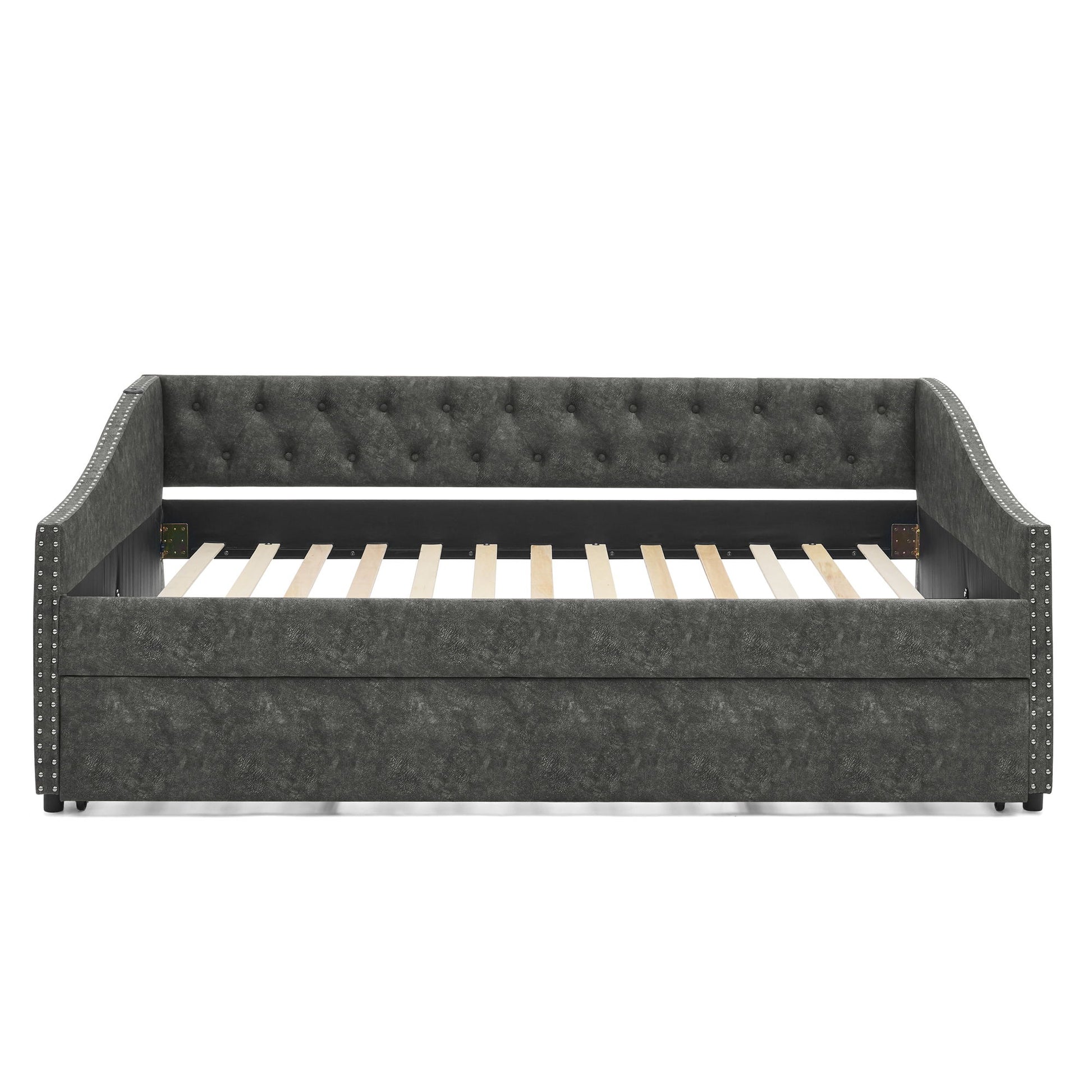 Upholstered Daybed With USB Charging & Pull Out Bed - The Sleep Loft - Online Mattress Showroom NYC