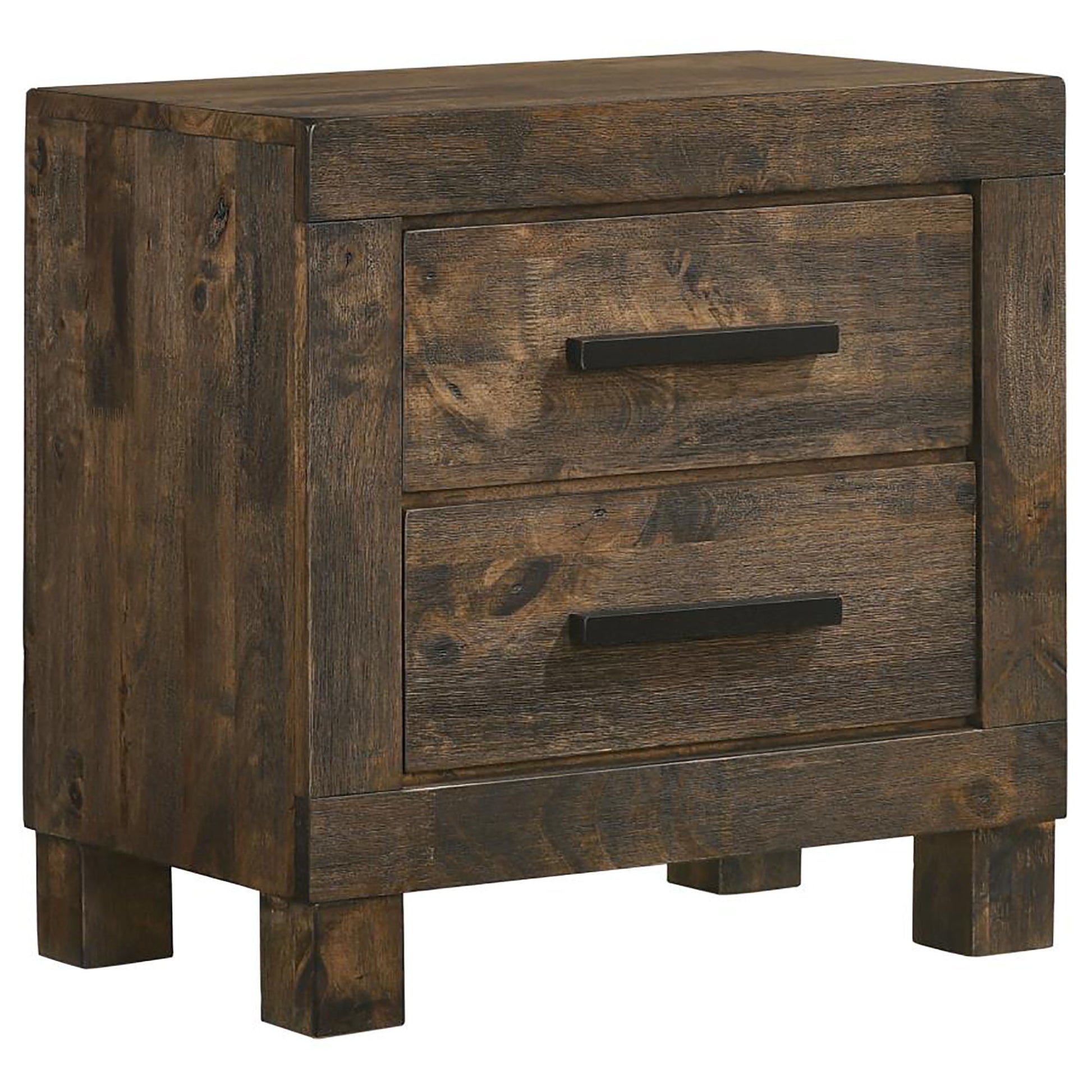 2 Drawer Nightstand - Brown Wood - The Sleep Loft - Online Mattress Showroom NYC