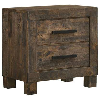 2 Drawer Nightstand - Brown Wood - The Sleep Loft - Online Mattress Showroom NYC