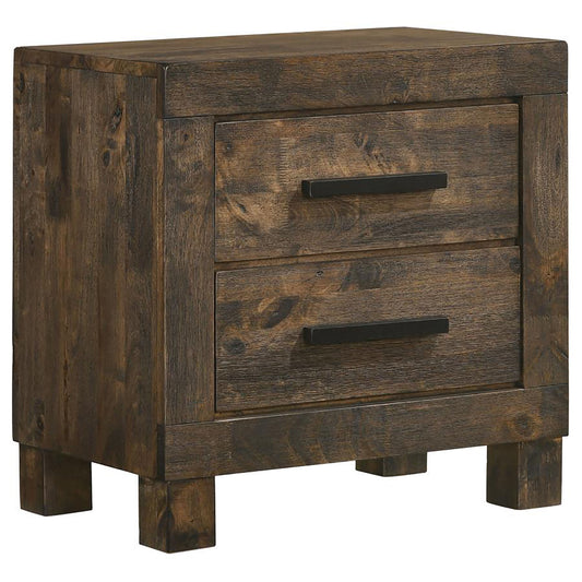 2 Drawer Nightstand - Brown Wood - The Sleep Loft - Online Mattress Showroom NYC