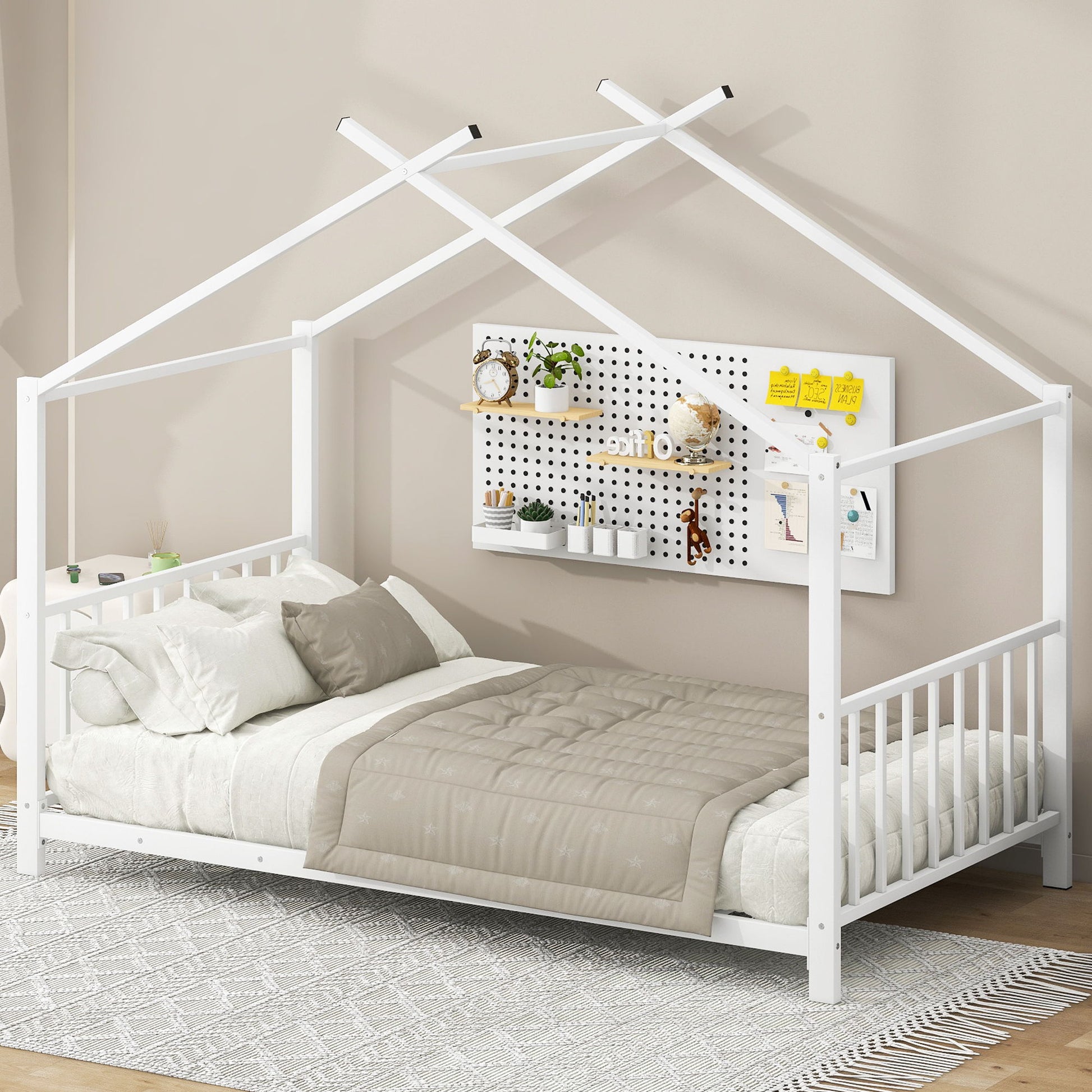 Metal House Platform Bed With Modern Design And Durable Frame - The Sleep Loft - Online Mattress Showroom NYC