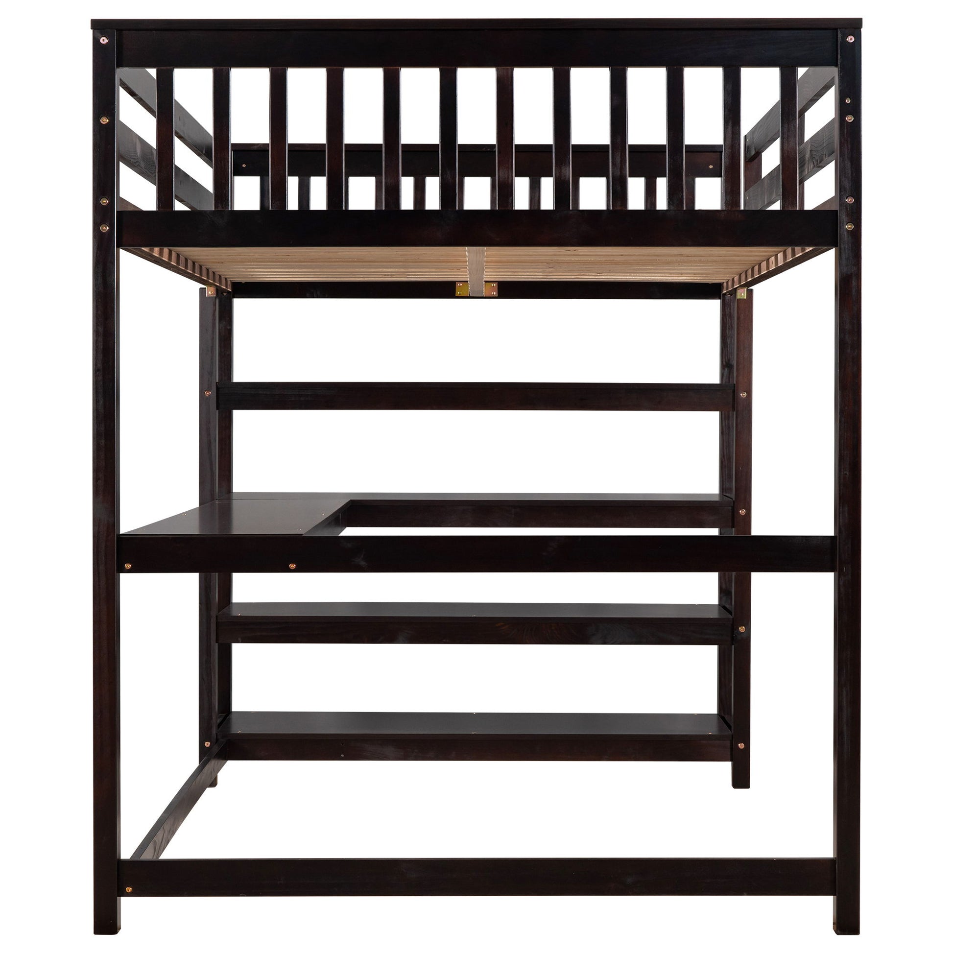 Loft Bed With Storage Shelves And Under Bed Desk - The Sleep Loft - Online Mattress Showroom NYC