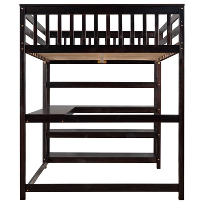 Loft Bed With Storage Shelves And Under Bed Desk - The Sleep Loft - Online Mattress Showroom NYC
