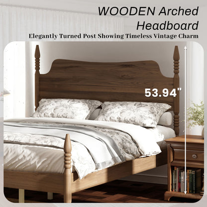 Retro 4 Poster Platform Bed Frame With Curved Tall Headboard