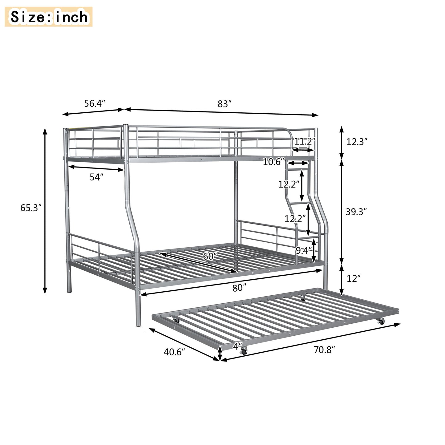 Steel Construction Bunk Bed - The Sleep Loft - Online Mattress Showroom NYC